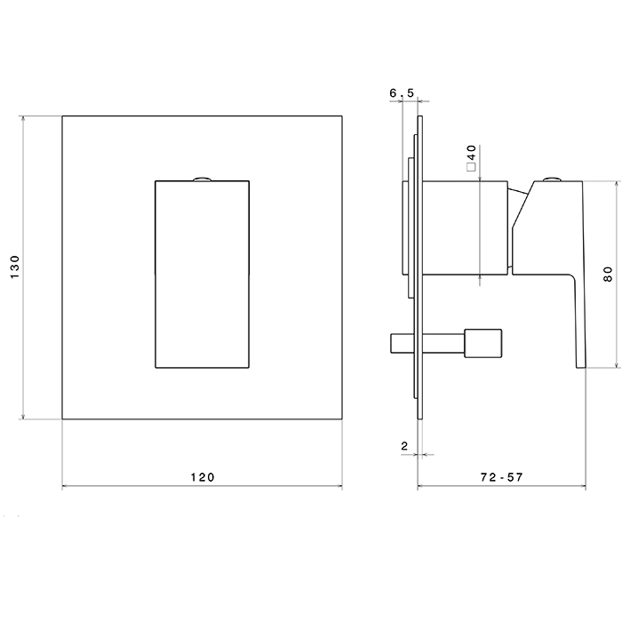 Встраиваемый смеситель для душа Newform Ergo Q 66470E автопереключать на 2 потока внешняя часть ФОТО