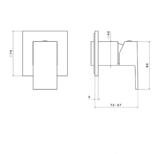 Смеситель для раковины Newform Ergo Q 66475E встраиваемый внешняя часть схема 3 Смеситель для раковины Newform Ergo Q 66475E встраиваемый внешняя часть схема 3