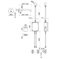Смеситель для раковины Newform Sensitive 66709E встраиваемый электронный схема 6