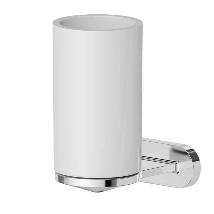 Изображение Стакан Newform Accessori tondi подвесной 67205.21.018 белая керамика хром