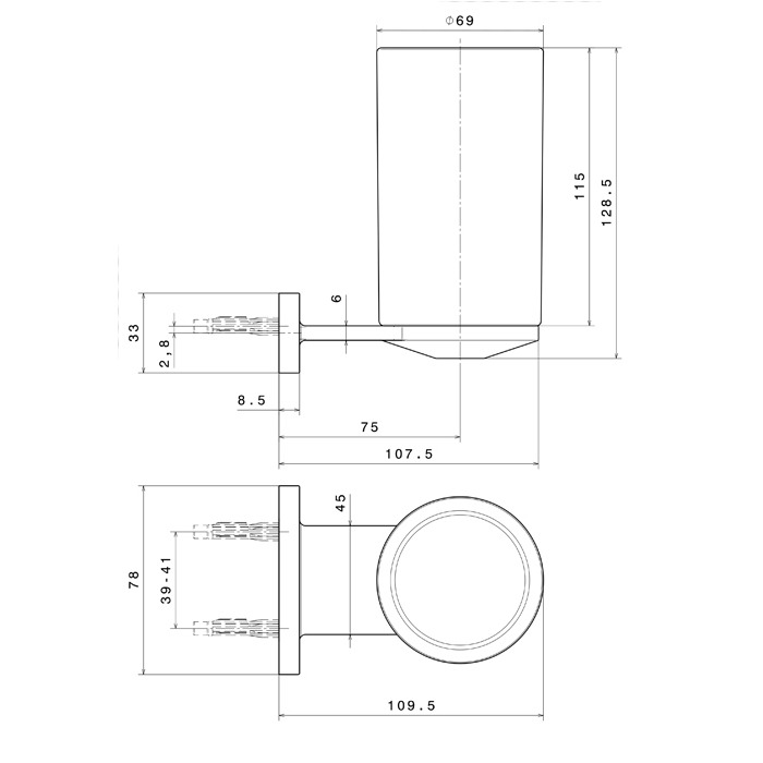 Стакан Newform Accessori tondi подвесной 67205.21.018 белая керамика хром ФОТО