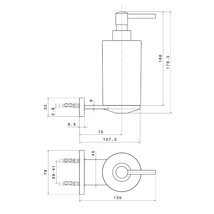 Дозатор Newform Accessori tondi для мыла 67210/11 подвесной ФОТО