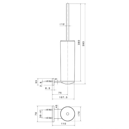 Туалетный ерш Newform Accessori tondi 67215 подвесной схема 10