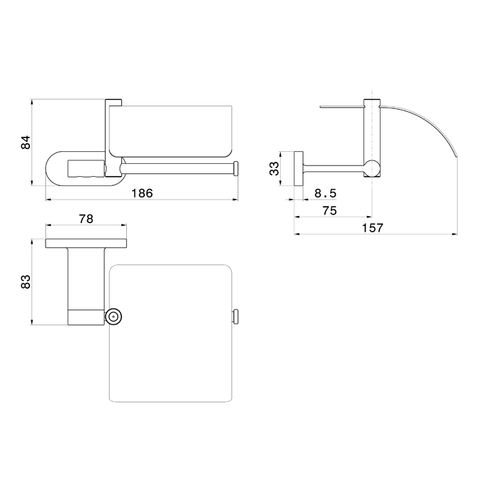 Держатель для бумаги Newform Accessori tondi 67224 подвесной с крышкой ФОТО