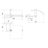 Держатель для бумаги Newform Accessori tondi 67224 подвесной с крышкой схема 3