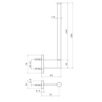 Держатель запасных рулонов бумаги Newform Accessori tondi 67225.59.067 подвесной вертикальный схема 2