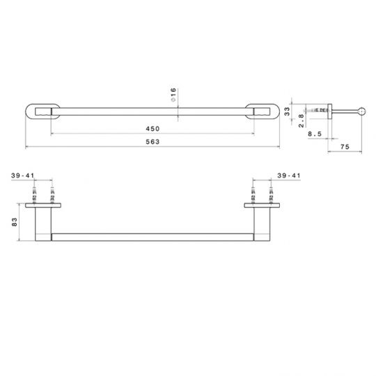 Держатель Newform Accessori tondi 67228 для полотенец 45 см схема 11
