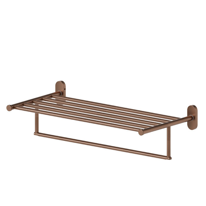 Изображение Полка для полотенец Newform Accessori tondi 67230.59.067 PVD brushed copper bronze