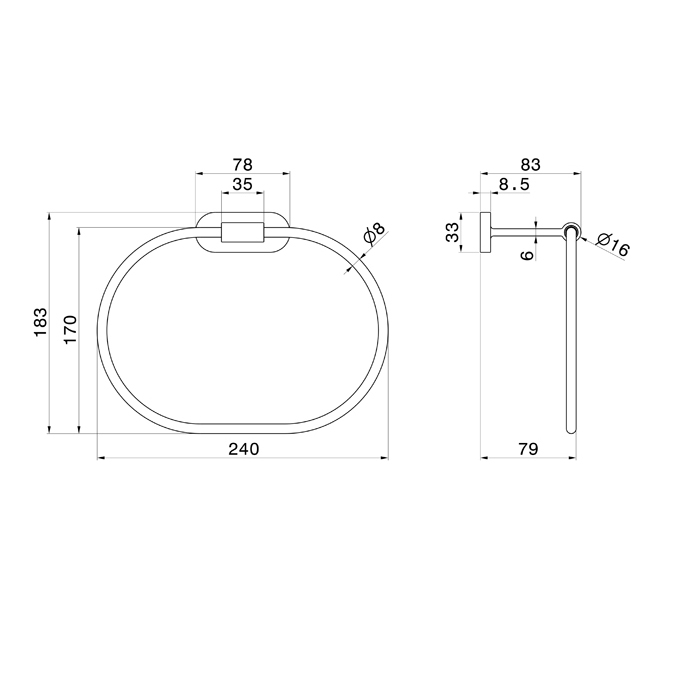 Полотенцедержатель кольцо Newform Accessori tondi 67231 ФОТО