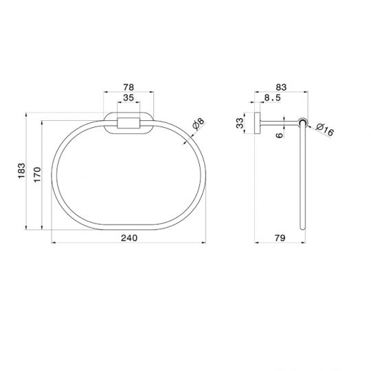 Полотенцедержатель кольцо Newform Accessori tondi 67231 схема 4