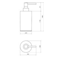 Дозатор Newform Accessori tondi для жидкого мыла 67261.59.064 черная керамика схема 2
