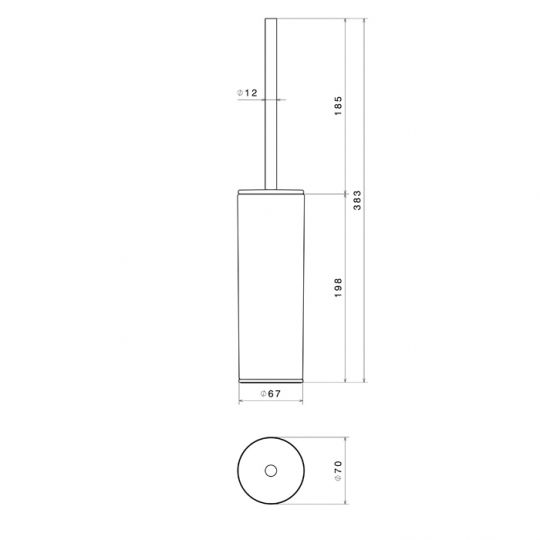 Туалетный ерш Newform Accessori tondi 67266 напольный схема 4