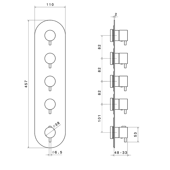 Смеситель для душа Newform X-Way 67604E.M0.072 встраиваемый термостатический 4 потока внешняя часть ФОТО
