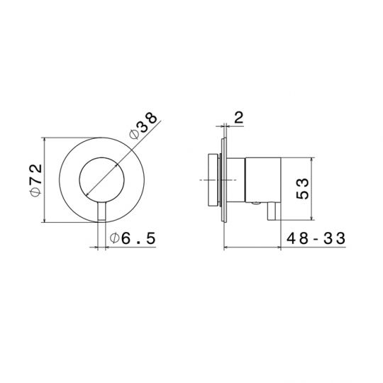 Смеситель для душа Newform XT 67606E.21.018 встраиваемый переключателязапорного вентиля схема 2