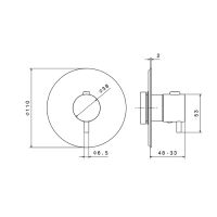 Смеситель термостатический Newform X-Way 67607E встраиваемый внешняя часть схема 3