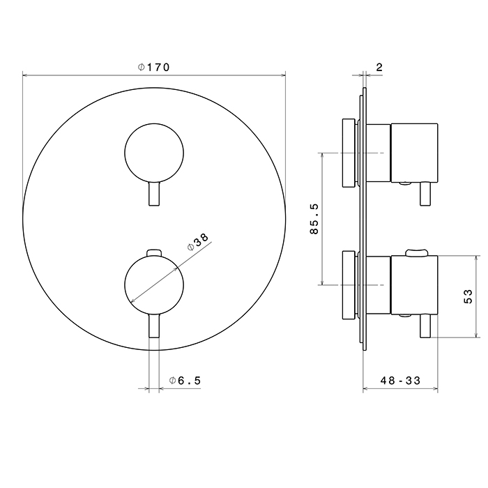 Смеситель для душа  термостатический Newform X-Way 67608E встраиваемый 4 потока внешняя часть ФОТО