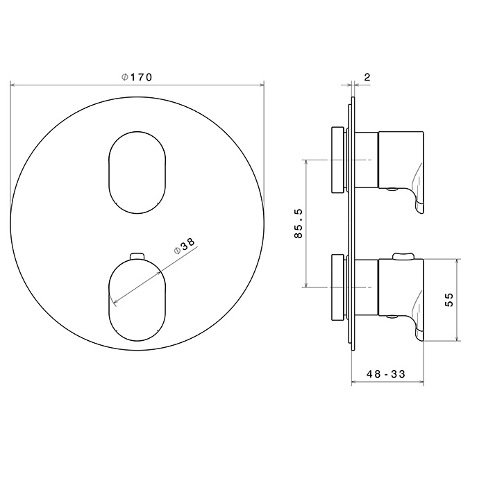 Смеситель для душа Newform Linfa II 67638E встраиваемый термостатический внешняя часть ФОТО