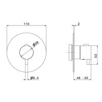 Смеситель для душа без запорного вентиля Newform X-STEEL 316 67670EX встраиваемый термостатический схема 5