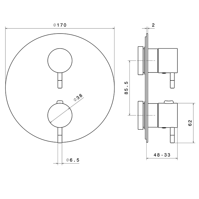 Смеситель для душа Rama Newform O 67688E.M2.072 встраиваемый термостатический внешняя часть ФОТО