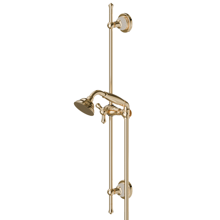 Изображение Душевой гарнитур штанга Newform Deluxe 68056.66.019 ручной душ шланг 150 см gold