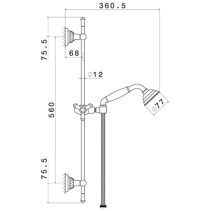 Душевой гарнитур штанга Newform Deluxe 68056.66.019 ручной душ шланг 150 см gold ФОТО