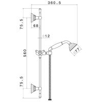 Душевой гарнитур штанга Newform Deluxe 68056.66.019 ручной душ шланг 150 см gold схема 2