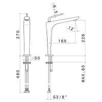 Смеситель средний для раковины Rama Newform O 68415 схема 8 Смеситель средний для раковины Rama Newform O 68415 схема 8