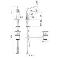 Смеситель для биде Rama Newform O 68425 с донным клапаном схема 2 Смеситель для биде Rama Newform O 68425 с донным клапаном схема 2