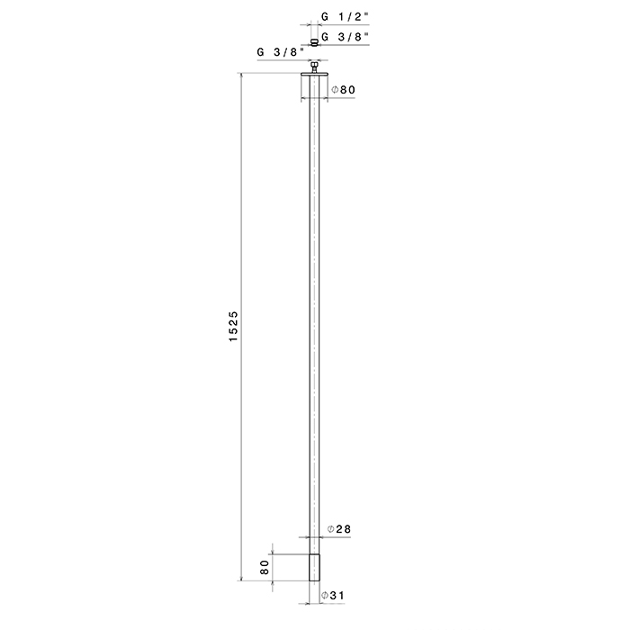 Излив для раковины Newform Sensitive 68444.01.093 потолочный 1525 мм черный матовый ФОТО