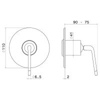 Смеситель для раковины Rama Newform O 68476E встраиваемый внешняя часть схема 3