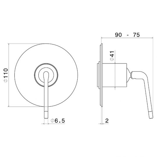 Смеситель для раковины Rama Newform O 68476E встраиваемый внешняя часть схема 3