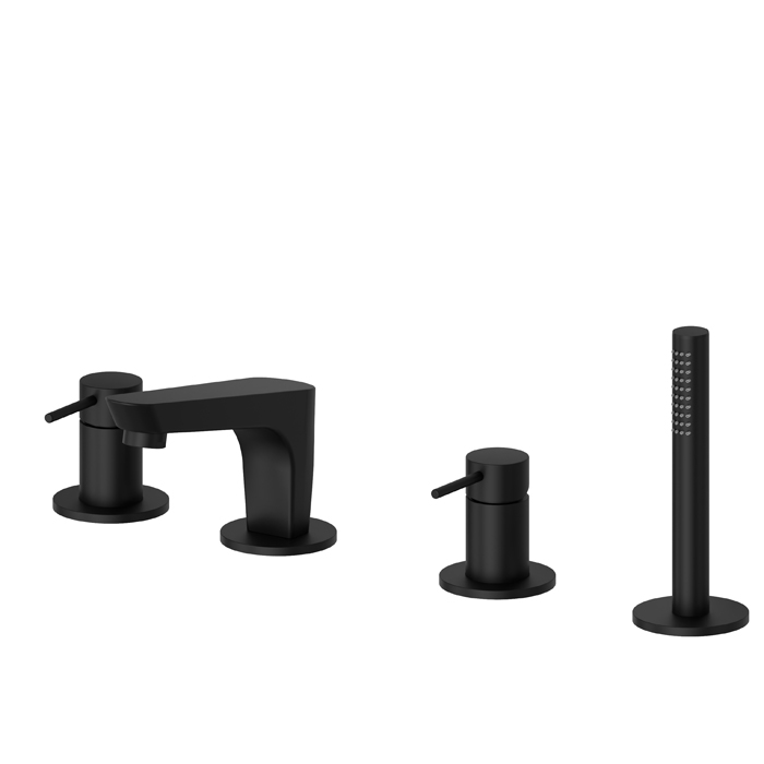 Изображение Смеситель на борт ванны Rama Newform O 68482C 4 отверстия с изливом и ручным душем