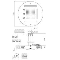 Верхний душ круглый 40 см Newform Head Showers 686 монтаж в потолок 3 источника LED подсветка G1/2 схема 5