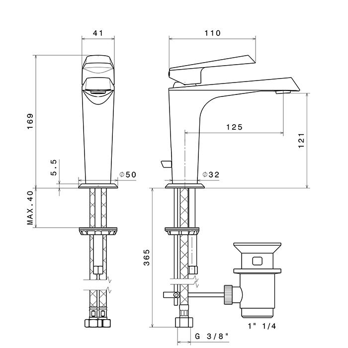 Смеситель для раковины Newform Nio 68910 с донным клапаном ФОТО
