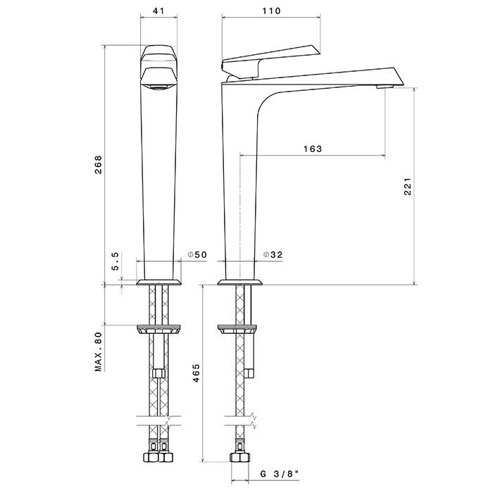 Смеситель для раковины Newform Nio 68915 высокий ФОТО