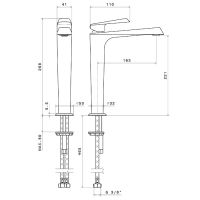 Смеситель для раковины Newform Nio 68915 высокий схема 3 Смеситель для раковины Newform Nio 68915 высокий схема 3