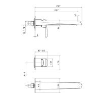 Смеситель для раковины встраиваемый Newform Nio 68930E внешняя часть схема 3 Смеситель для раковины встраиваемый Newform Nio 68930E внешняя часть схема 3