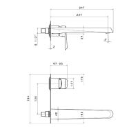 Смеситель для раковины Newform Nio 68931E.21.018 встраиваемый внешняя часть схема 2