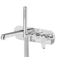 Смеситель для ванны Newform Nio 68972E встраиваемый с изливом и ручным душем внешняя часть схема 3