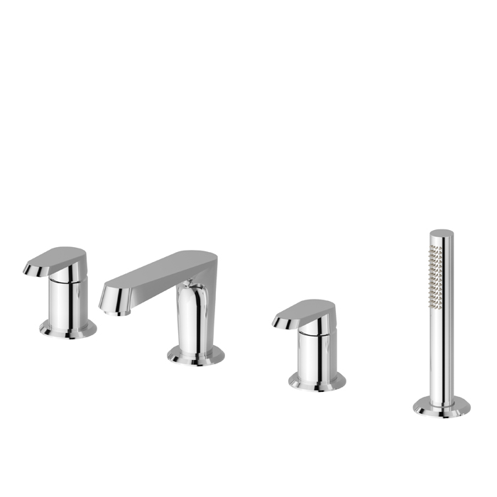 Смеситель на борт ванны Newform Nio 68982C.21.018 с изливом и ручным душем цена от 91 438 ₽ Фото Смеситель на борт ванны Newform Nio 68982C.21.018 с изливом и ручным душем