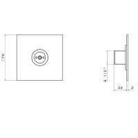 Форсунка Newform Atomizer Jets квадратная из латуни 70x70 мм 691.02.014 схема 2