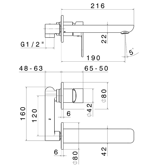 Встраиваемый  смеситель для раковины Newform Extro 69328.21.018 ФОТО