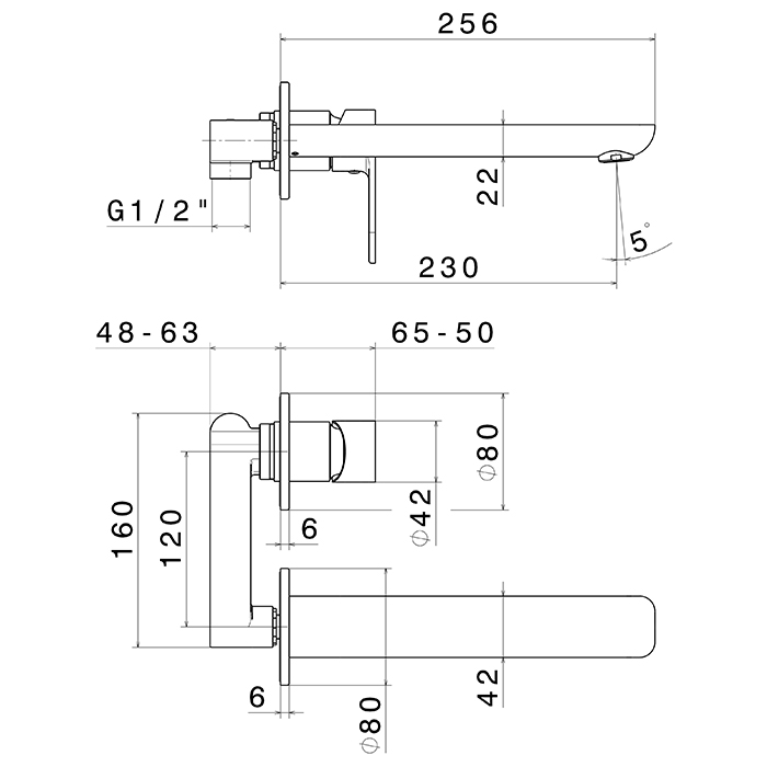 Смеситель для раковины Newform Extro 69330.21.018 встраиваемый длинный излив ФОТО