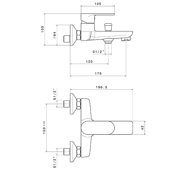 Смеситель для ванны Newform Extro 69340.21.018 с автопереключателем ФОТО