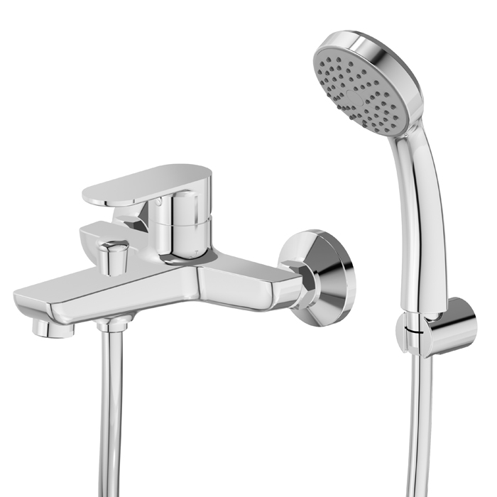 Смеситель для ванны Newform Extro 69340C.21.018 с изливом, ручным душем и автопереключателем