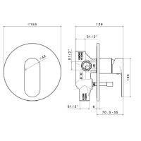 Смеситель для душа Newform Extro 69370.21.018 встраиваемый с автопереключателем на 2 потока схема 2