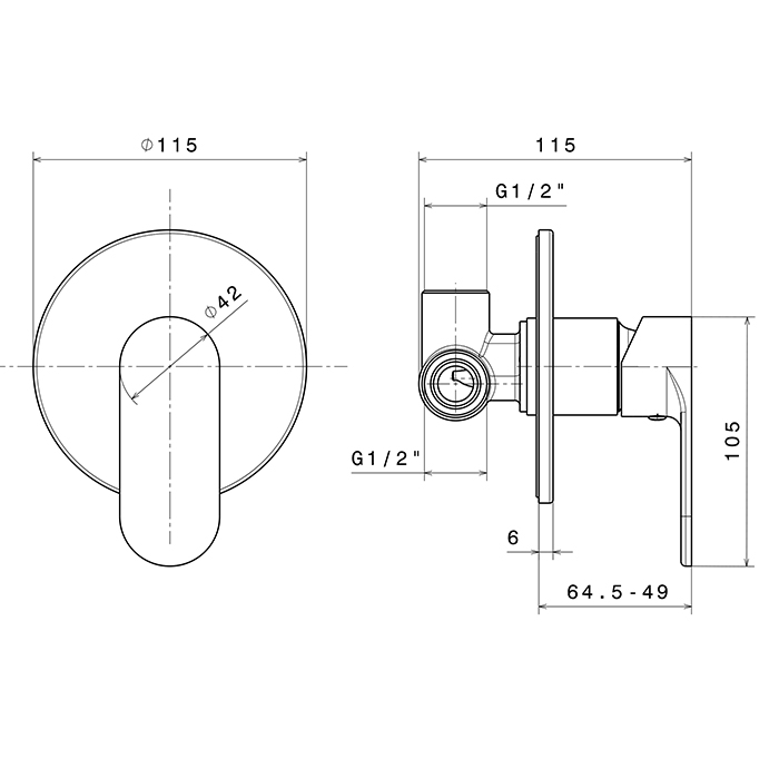Смеситель для душа Newform Extro 69375.21.018 встраиваемый ФОТО