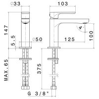 Смеситель для умывальника Newform Linfa II 69412 схема 8