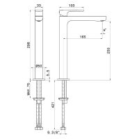 Смеситель высокий для раковины Newform Linfa II 69416 схема 3