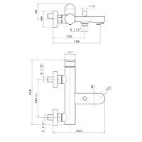 Смеситель для ванны Newform Linfa II 69440 с автопереключателем ванна-душ схема 2